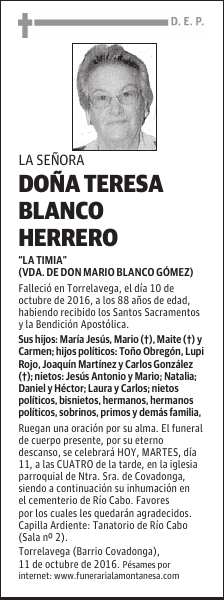 Doña Teresa Blanco Herrero