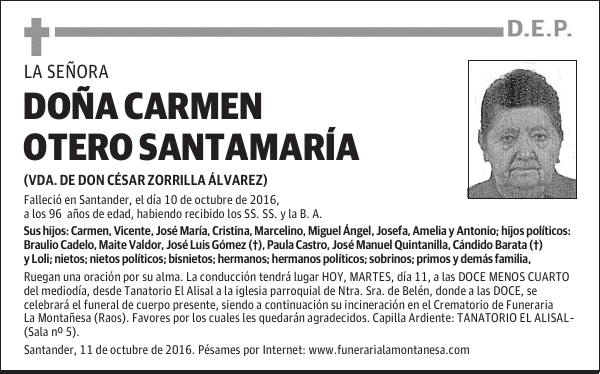 Doña Carmen Otero Santamaría
