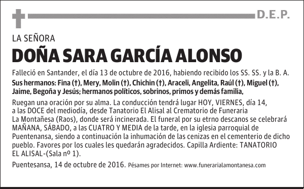 Doña Sara García Alonso