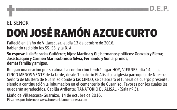 Don José Ramón Azcue Curto