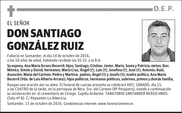 DON SANTIAGO GONZALEZ RUIZ