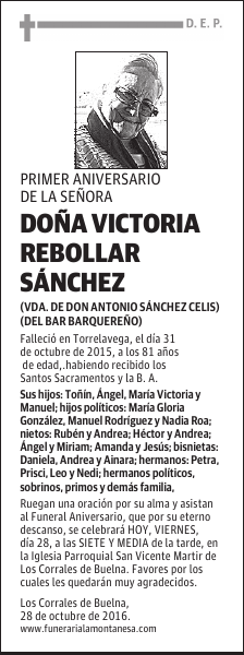 Doña Victoria Rebollar Sánchez