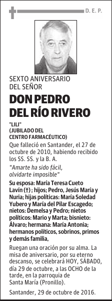 DON PEDRO DEL RÍO RIVERO