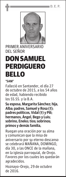 DON SAMUEL PERDIGUERO BELLO