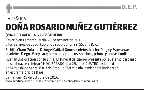 Da. ROSARIO NUÑEZ GUTIÉREZ