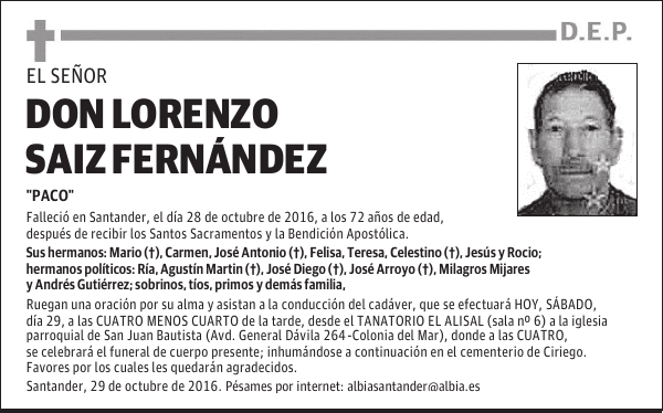 DON LORENZO SAIZ FERNANDEZ