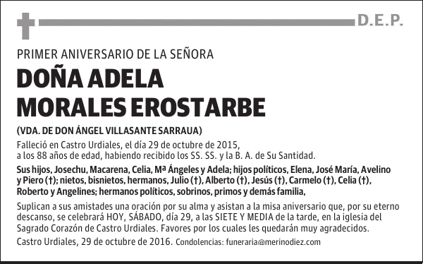DOÑA ADELA MORALES EROSTARBE