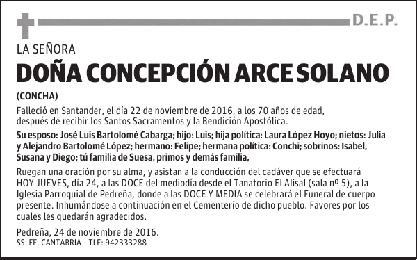 DOÑA CONCEPCIÓN ARCE SOLANO