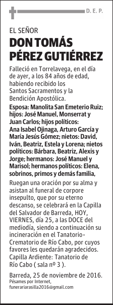 Don Tomás Pérez Gutiérrez