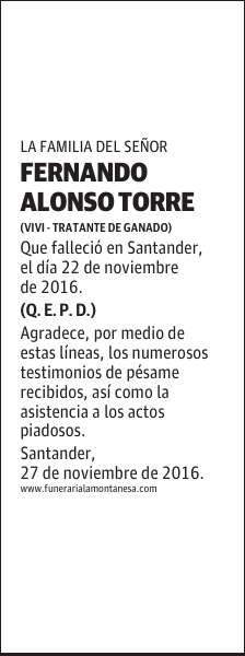 FERNANDO ALONSO TORRE