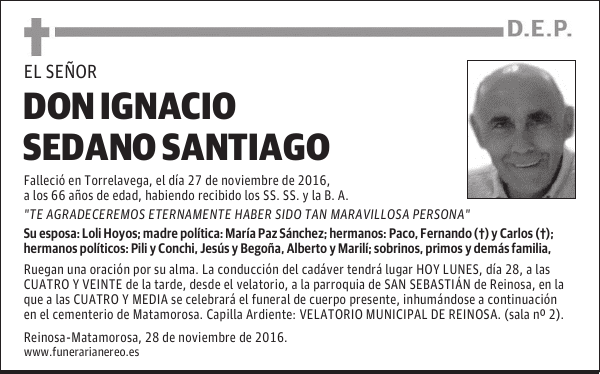 DON IGNACIO SEDANO SANTIAGO