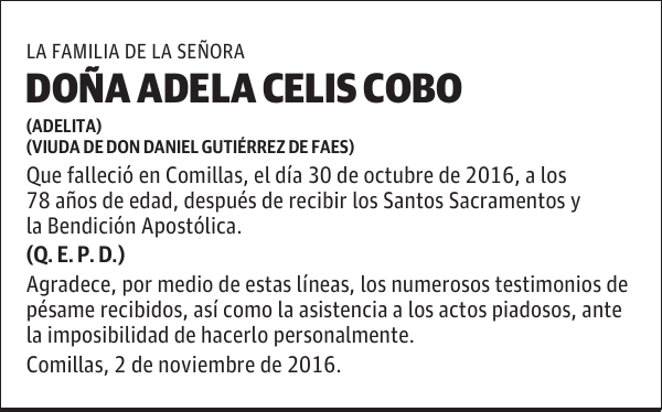 DOÑA ADELA CELIS COBO