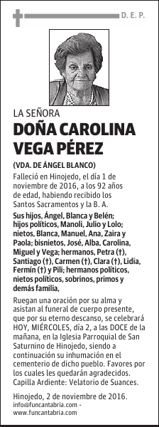 Doña Carolina Vega Pérez