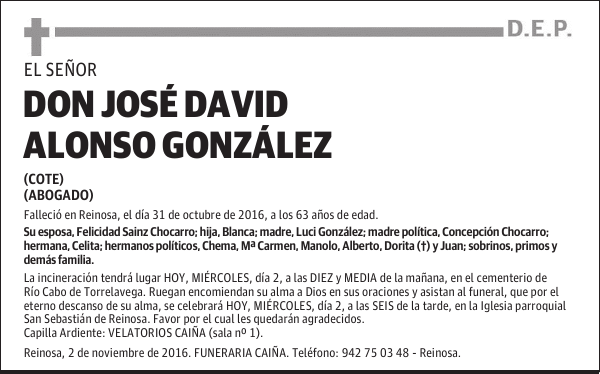 D. José David Alonso González