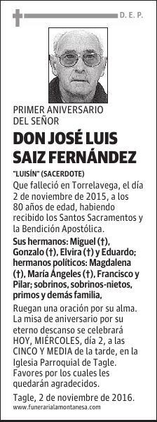 DON JOSÉ LUIS SAIZ FERNÁNDEZ