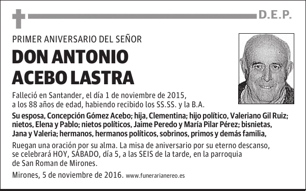 DON ANTONIO ACEBO LASTRA