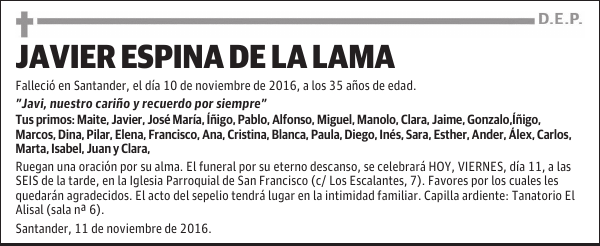 JAVIER ESPINA DE LA LAMA