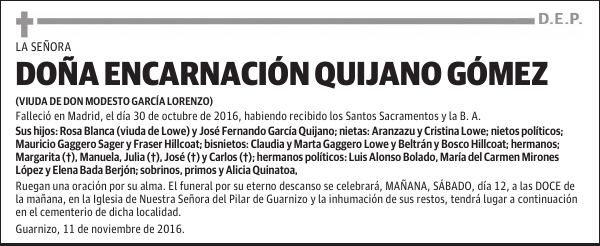 ENCARNACIÓN QUIJANO GÓMEZ