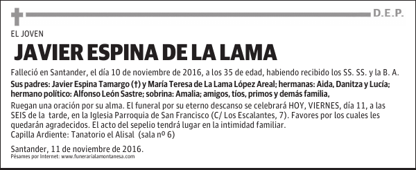 JAVIER ESPINA DE LA LAMA