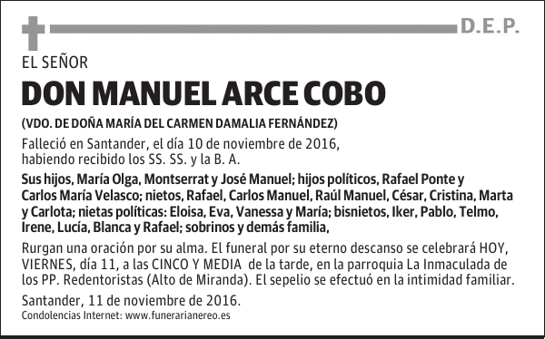 DON MANUEL ARCE COBO