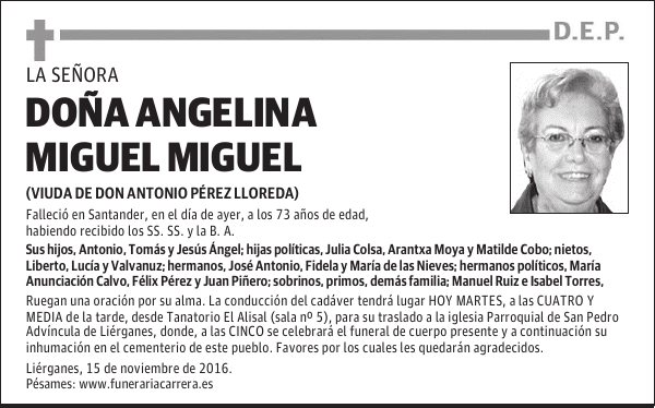DOÑA ANGELINA MIGUEL MIGUEL
