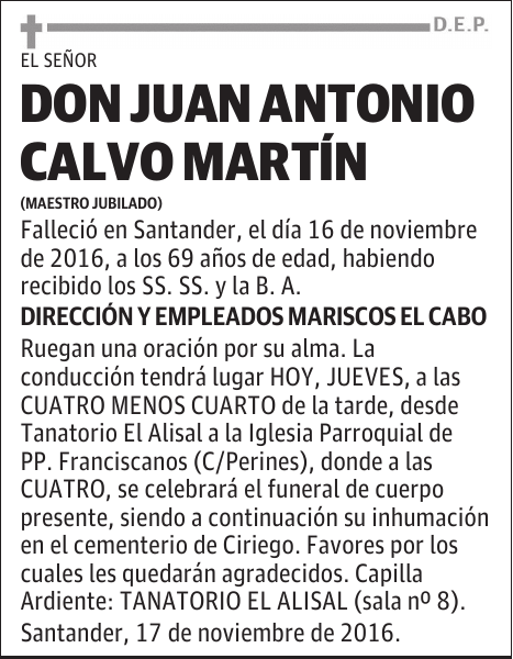 DON JUAN ANTONIO CALVO MARTÍN