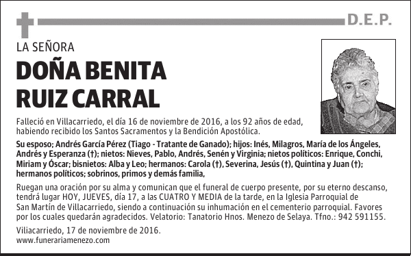 DOÑA BENITA RUIZ CARRAL