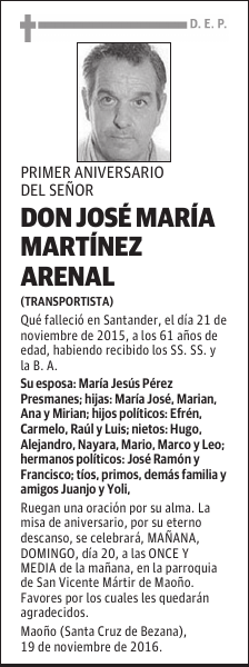 DON JOSÉ MARÍA MARTÍNEZ ARENAL