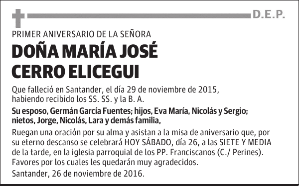 DOÑA MARÍA JOSÉ CERRO ELICEGUI