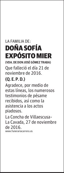 DOÑA SOFÍA EXPÓSITO MIER