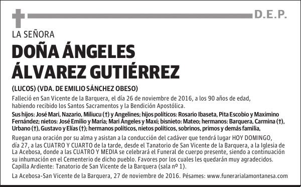 DOÑA ÁNGELES ÁLVAREZ GUTIÉRREZ