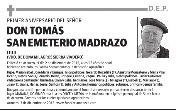 DON TOMAS SAN EMETERIO MADRAZO