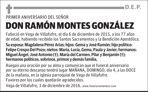 DON RAMON MONTES GONZALEZ