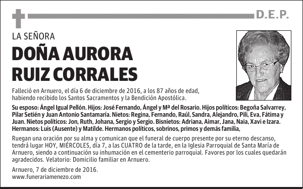 Doña Aurora Ruiz Corrales