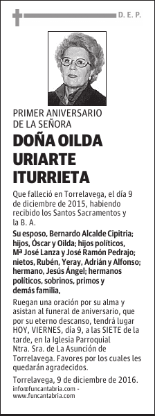 Doña Oilda Uriarte Iturrieta