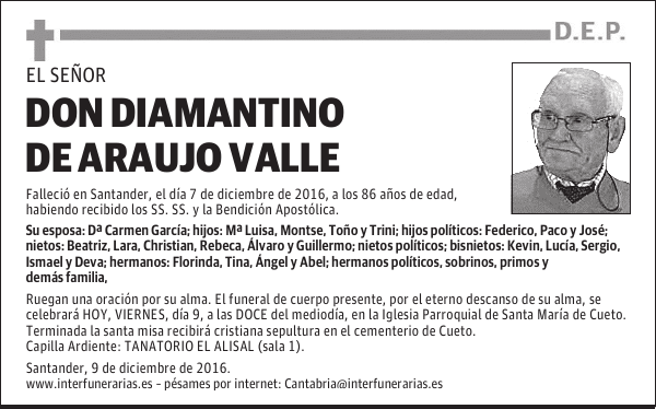 DON DIAMANTINO DE ARAUJO VALLE
