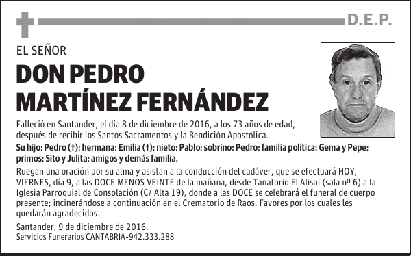 DON PEDRO MARTÍNEZ FERNÁNDEZ