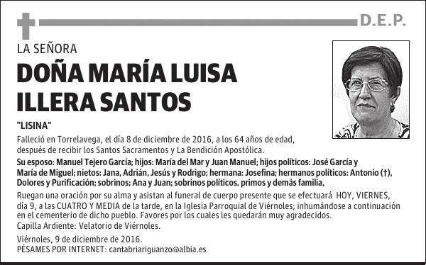 DONA MARÍA LUISA ILLERA SANTOS