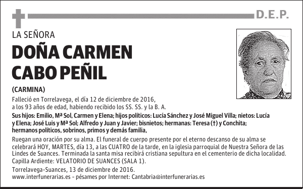 Dª. CARMEN CABO PEÑIL