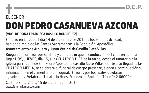 Don Pedro Casanueva Azcona