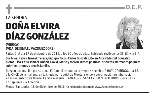 DOÑA ELVIRA DIAZ GONZALEZ