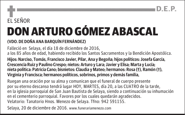 DON ARTURO GOMEZ ABASCAL