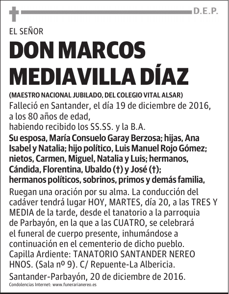 DON MARCOS MEDIAVILLA DIAZ