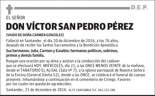 DON VÍCTOR SAN PEDRO PEREZ