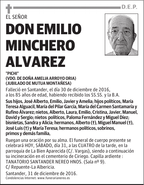 DON EMILIO MINCHERO ALVAREZ