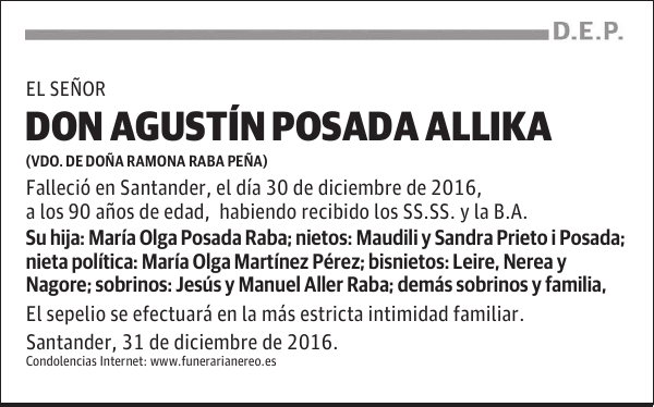 DON AGUSTÍN POSADA ALLIKA