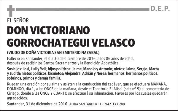 DON VICTORIANO GORROCHATEGUI VELASCO