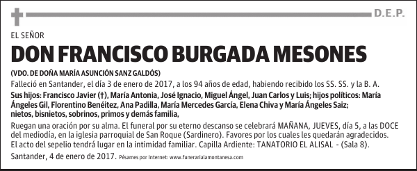 DON FRANCISCO BURGADA MESONES