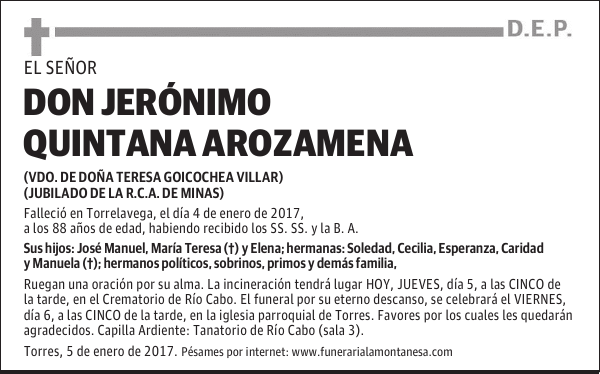 DON JERÓNIMO QUINTANA AROZAMENA