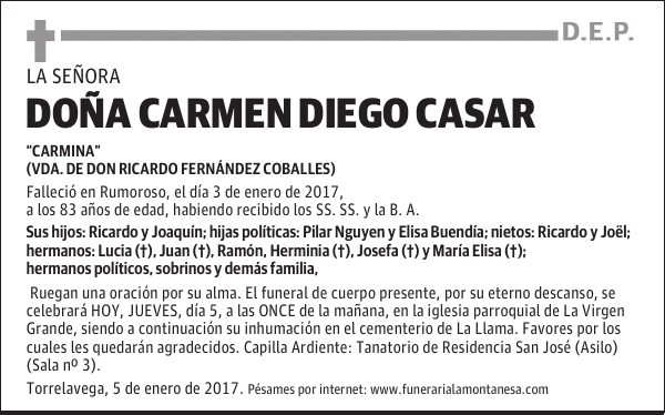 DOÑA CARMEN DIEGO CASAR